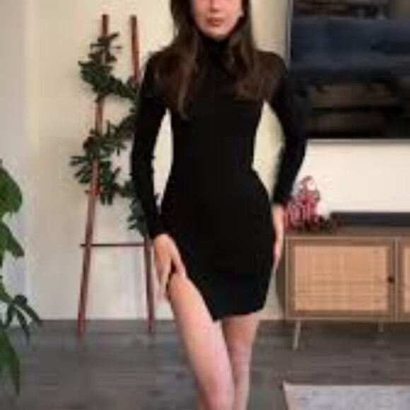 NWT Aritzia Wilfred Alchemy Knit Mockneck Sweater Dress Size XS - Colour Grey - Picture 4 of 6